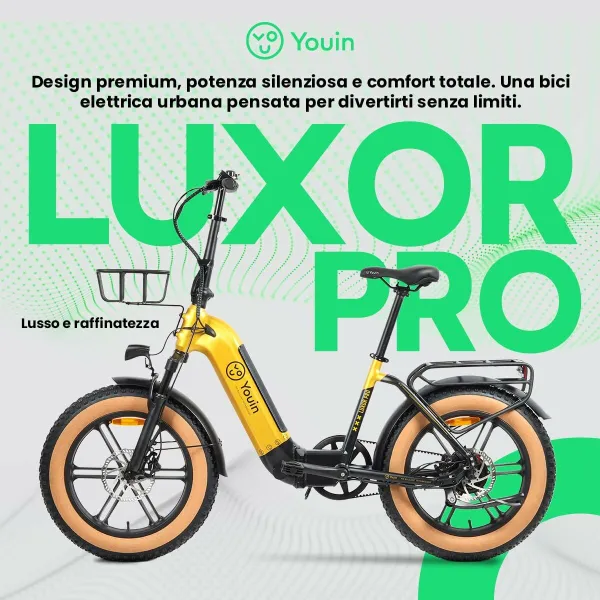 Elektrinis dviratis Youin BK1750 LUXOR II PRO A/N Geltona 250 W