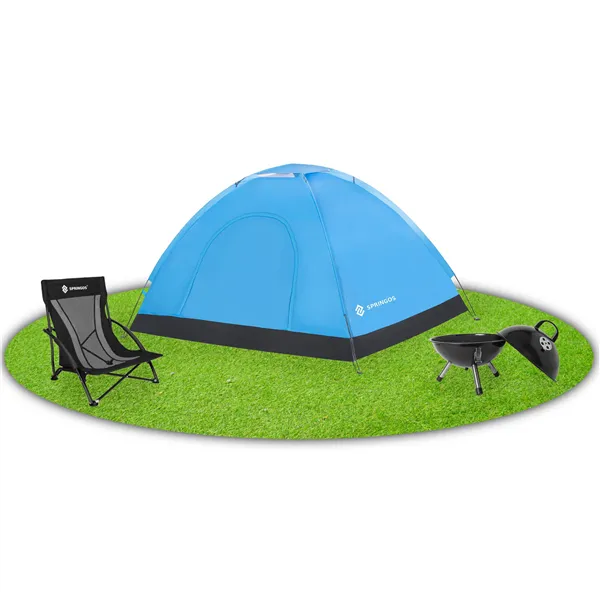 2-person camping tent with mosquito net and UV filter Springos PT007 blue