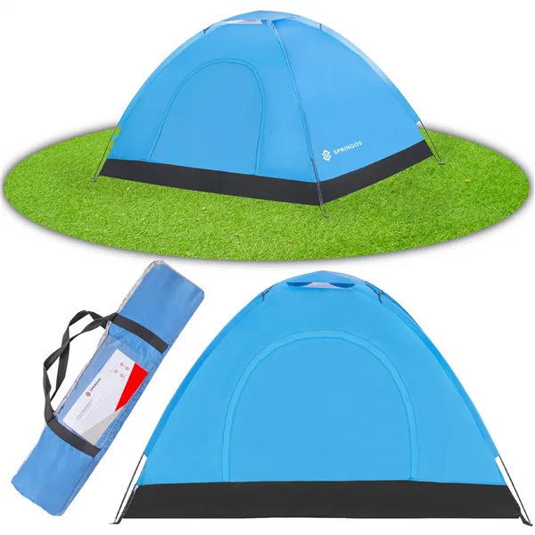 2-person camping tent with mosquito net and UV filter Springos PT007 blue