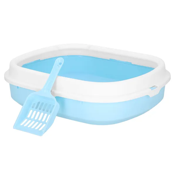 Cat toilet + scoop Springos PA0245 40x33x11 cm, blue