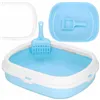 Cat toilet + scoop Springos PA0245 40x33x11 cm, blue