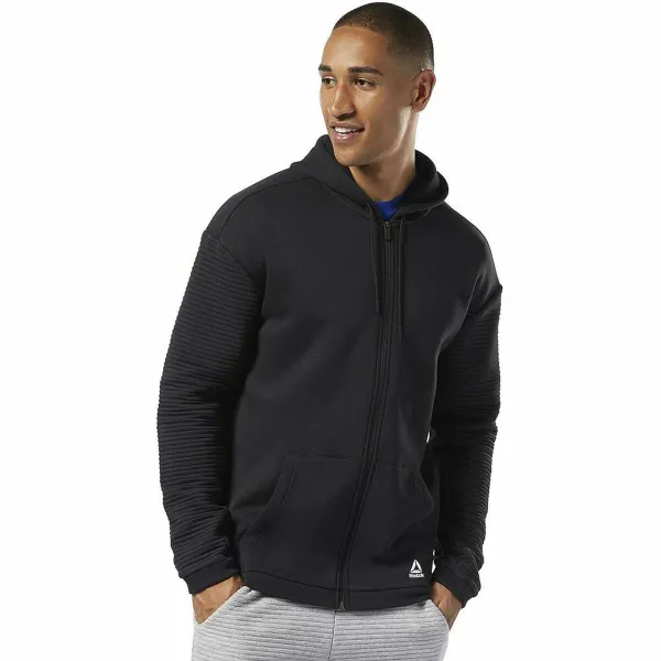 Vyriškas džemperis su gobtuvu ir užtrauktuku Reebok WOR FLEECE FZ HOOD EC0900 Juoda