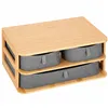 Bamboo organizer with 3 drawers for cosmetics, jewelry box Springos HA0161