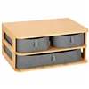 Bamboo organizer with 3 drawers for cosmetics, jewelry box Springos HA0161