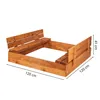 Closed sandbox with benches with tarpaulin and fleece Springos SB120SET 120x120 cm