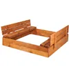 Wooden sandbox Springos SB120SI 120x120cm