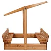 Wooden sandbox Springos SB120RSET 120x120cm