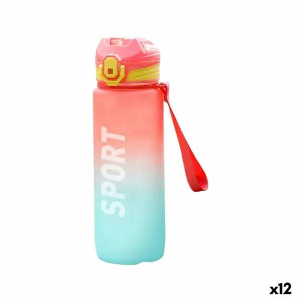 Vandens butelis Bewinner Spalvotas 600 ml 7,4 x 7,4 x 19 cm (12 vnt.)