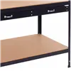 Work table for garage 120x60x155 cm with worktop and drawer, black and brown