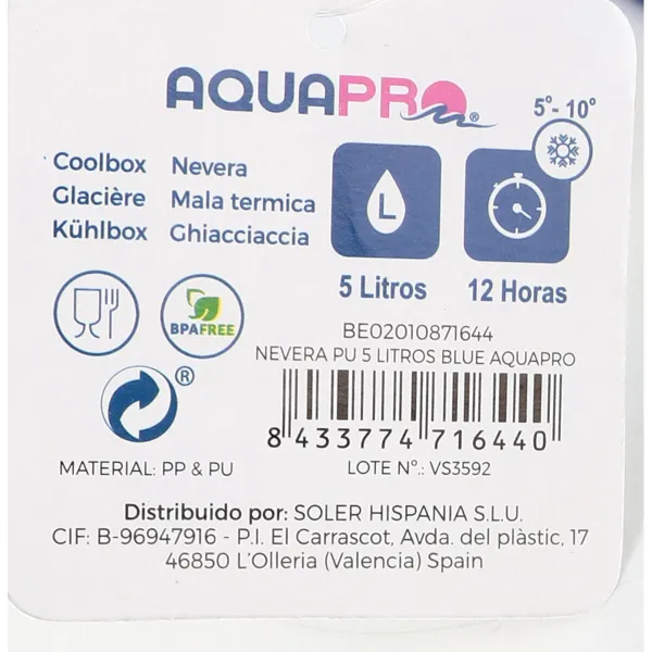 Nešiojamas šaldytuvas Aquapro Blue Mėlyna 28 x 21,5 x 19 cm (6 vnt.)