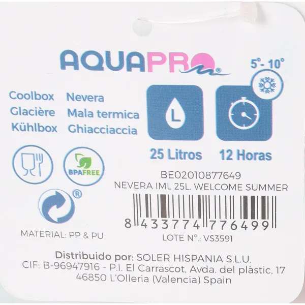 Nešiojamas šaldytuvas Aquapro Welcome Summer Spalvotas 25 L 38 x 29 x 39 cm (2 vnt.)