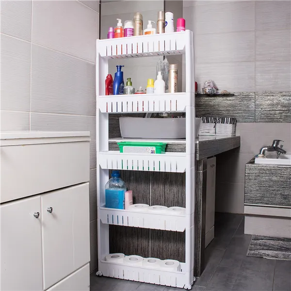 Bathroom mobile shelf on wheels Springos HA1012