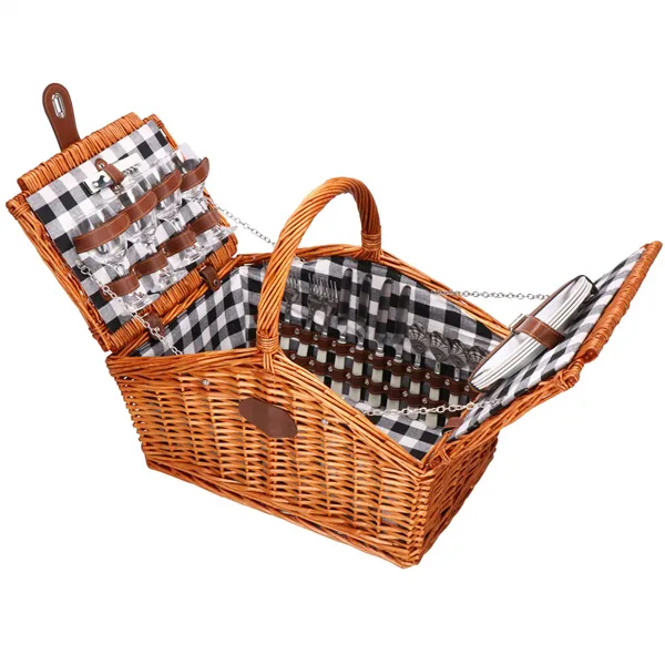 Picnic basket with equipment and thermal bag Springos CS0136 45x32x42 cm