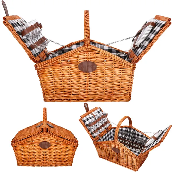 Picnic basket with equipment and thermal bag Springos CS0136 45x32x42 cm