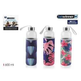 Water bottle Bewinner Glass 600 ml (24 Units)