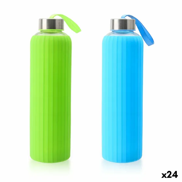 Бутылка с водой Bewinner Cтекло Силикон 600 ml (24 штук)