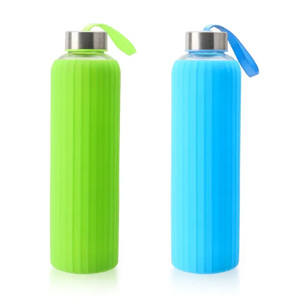 Бутылка с водой Bewinner Cтекло Силикон 600 ml (24 штук)