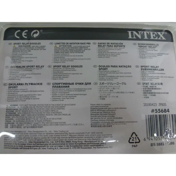 Plaukimo akiniai vaikams SPORT Intex 55684E Mėlyna Rožinė