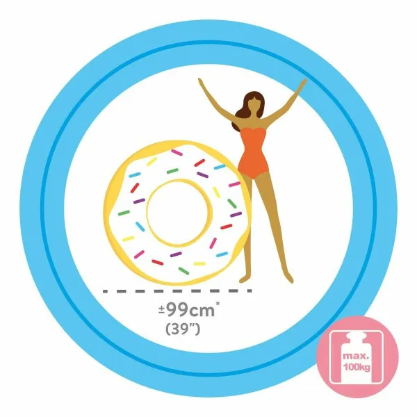 Piepūšamais ritenis Intex Donut Balts 99 x 25 cm