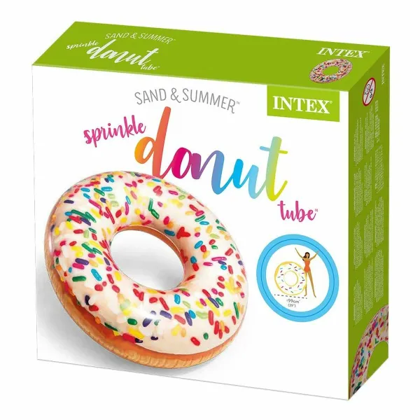 Piepūšamais ritenis Intex Donut Balts 99 x 25 cm