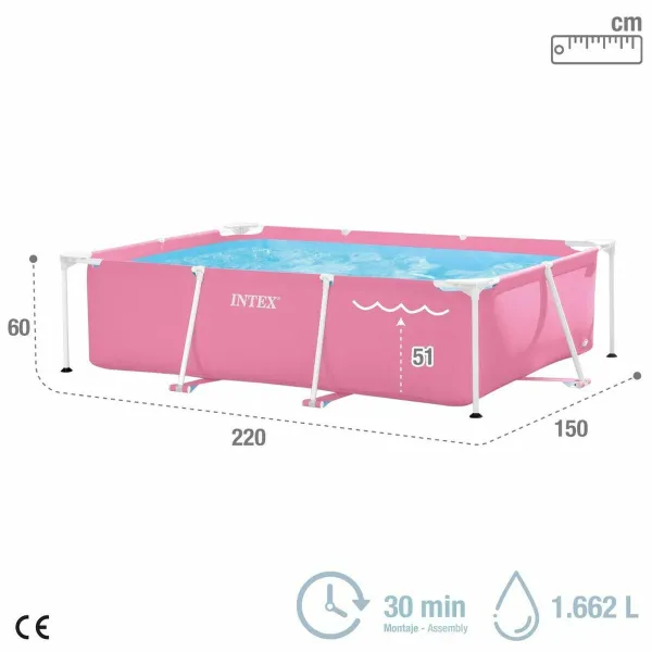 Išmontuojamas baseinas Intex 220 x 150 x 60 cm Rožinė 1662 L