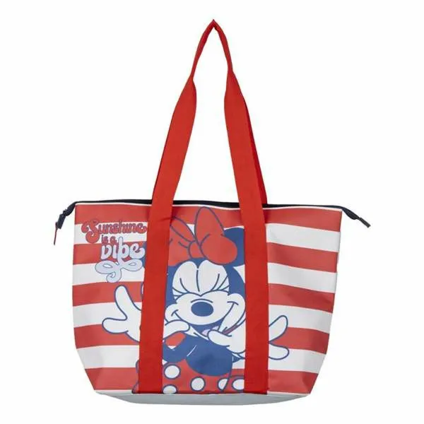 Paplūdimio krepšys Minnie Mouse Balta Raudona 47 x 33 x 15 cm
