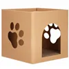 Cardboard house with cat scratching post Springos PA0322 30x30x30 cm