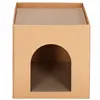 Cardboard house with cat scratching post Springos PA0322 30x30x30 cm