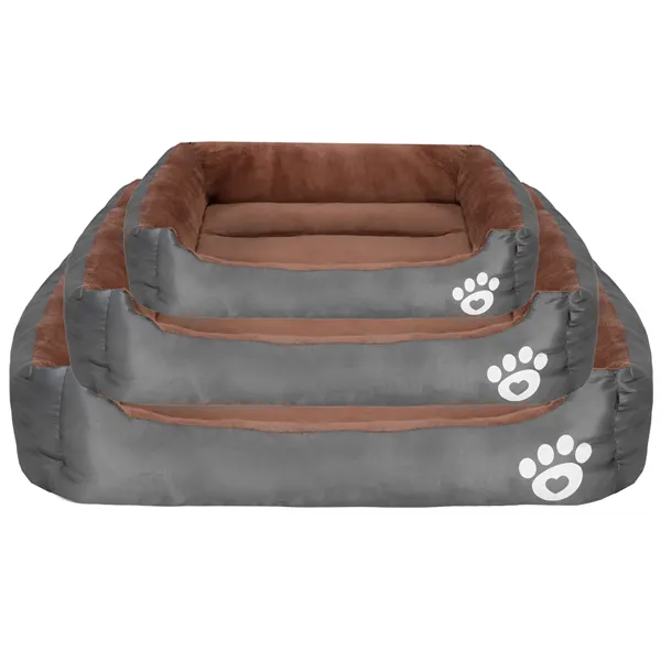 Dog and cat beds Springos PA0329 3 pcs. small, medium and large set of brown-gray beds