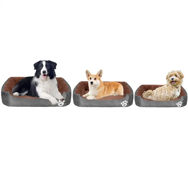 Dog and cat beds Springos PA0329 3 pcs. small, medium and large set of brown-gray beds