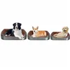 Dog and cat beds Springos PA0329 3 pcs. small, medium and large set of brown-gray beds