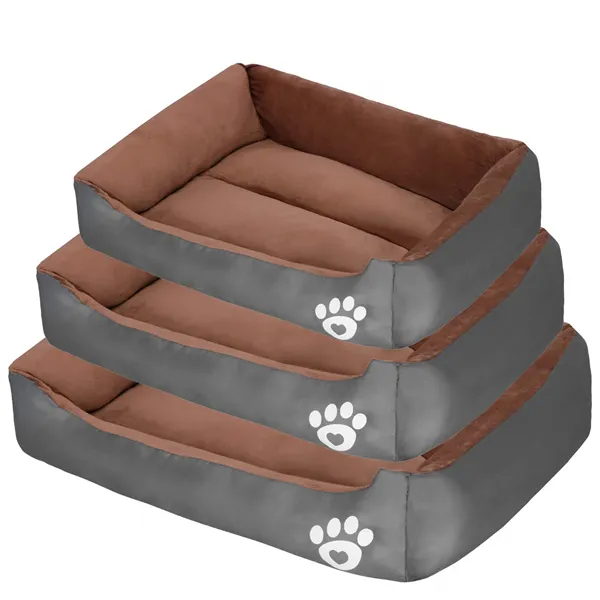 Dog and cat beds Springos PA0329 3 pcs. small, medium and large set of brown-gray beds