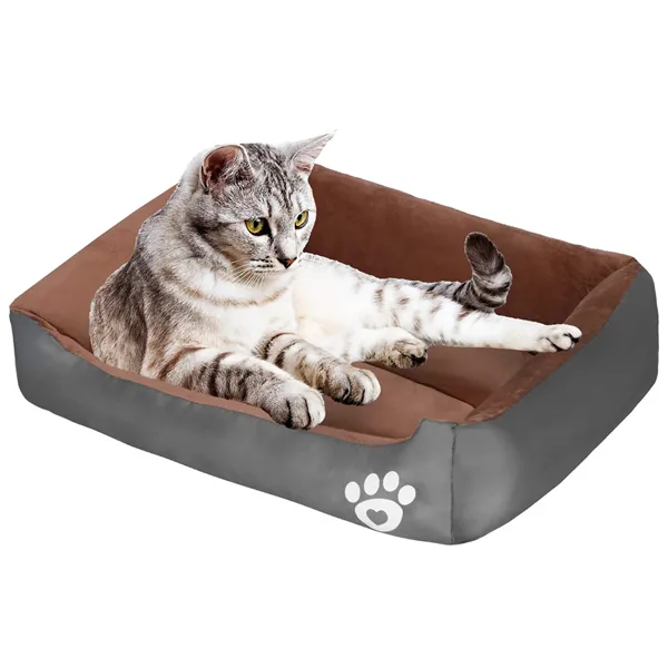 Dog and cat beds Springos PA0329 3 pcs. small, medium and large set of brown-gray beds