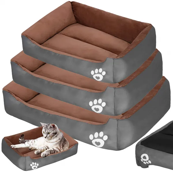 Dog and cat beds Springos PA0329 3 pcs. small, medium and large set of brown-gray beds