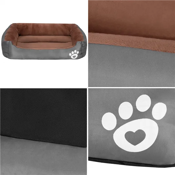 Dog and cat beds Springos PA0329 3 pcs. small, medium and large set of brown-gray beds