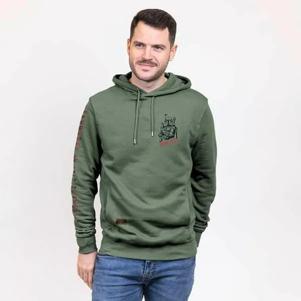 Miesten huppari The Mandalorian Tummanvihreä