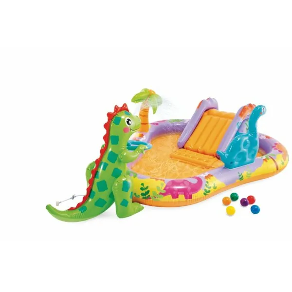 Pripučiamas vaikiškas baseinas Intex Dino Park 201 x 157 x 69 cm