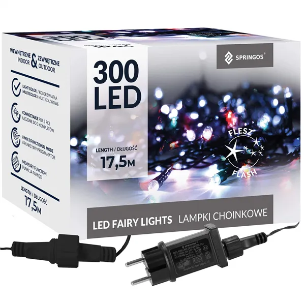 Christmas tree lights 300 led Springos CL4084 multicolor