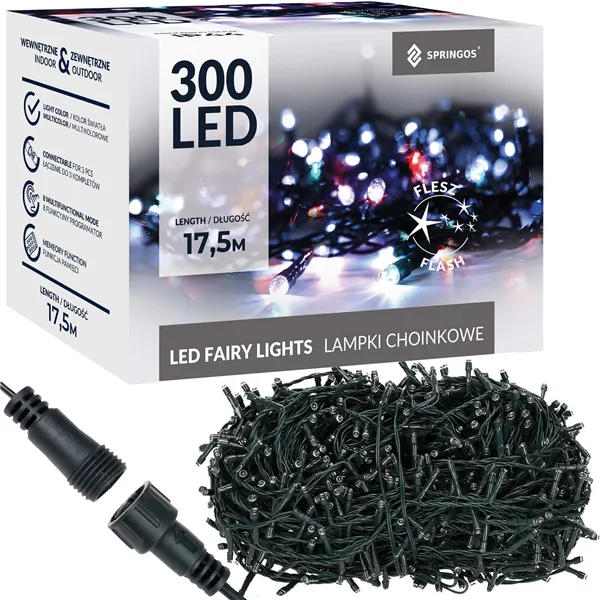 Christmas tree lights 300 led Springos CL4084 multicolor