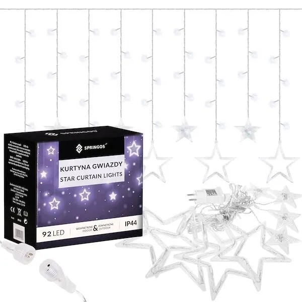 Christmas Led garland stars Springos CL4009 92 pcs.