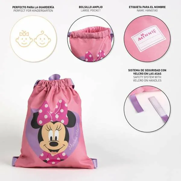 Сумка-рюкзак на веревках Minnie Mouse Розовый 27 x 33 cm