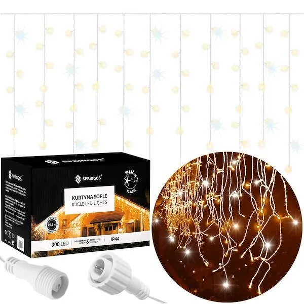 LED Christmas curtain Springos CL0331 12m