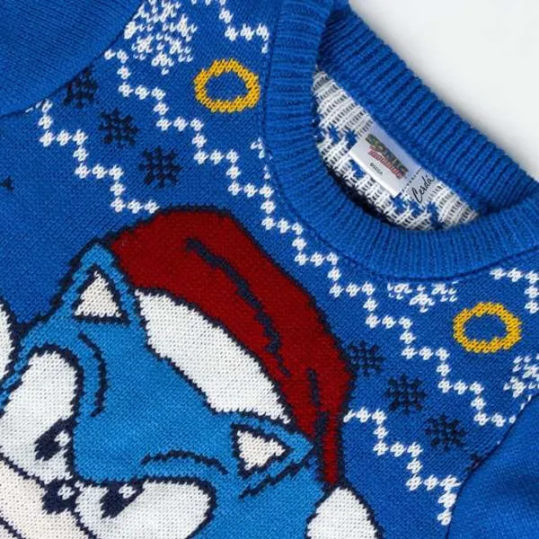 Megztinis Sonic Mėlyna Kalėdos 8 metų