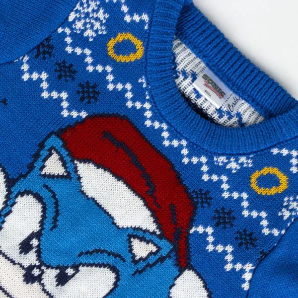 Megztinis Sonic Mėlyna Kalėdos 8 metų
