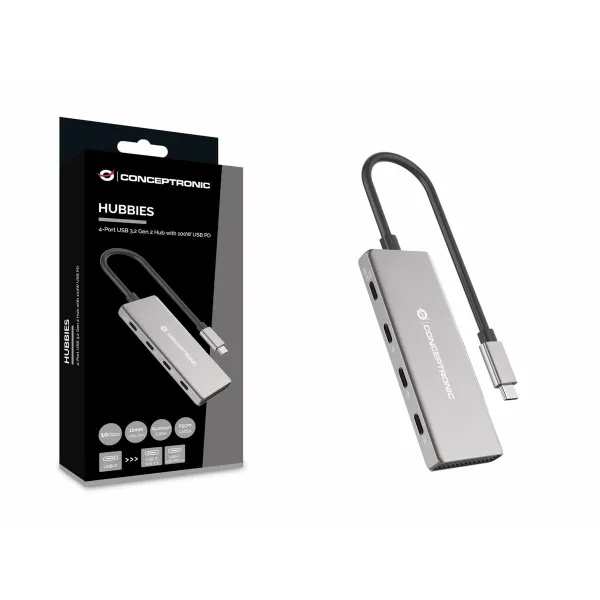 USB Centrmezgls Conceptronic 110519607101 Sudrabains