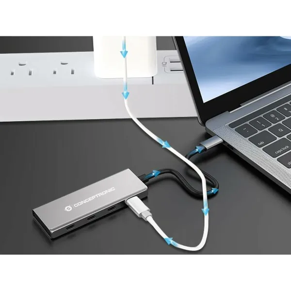 USB Centrmezgls Conceptronic 110519607101 Sudrabains