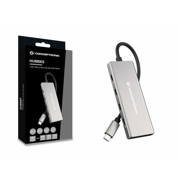 USB Hub Conceptronic 110519707101 Silver