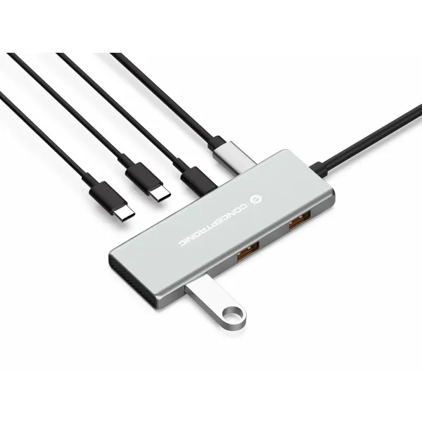 USB Hub Conceptronic 110519707101 Silver