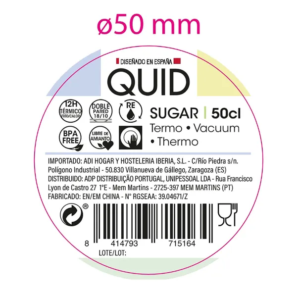 Termoss Quid Sugar Zils Metāls 500 ml