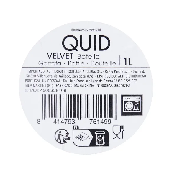 Vandens butelis Quid Velvet Skaidrus stiklas 1 L (12 vnt.)